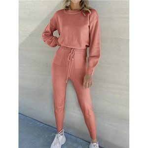 Sweater Two Outfits Piece Set Women Casual Long Playsuit Clothing Winter…